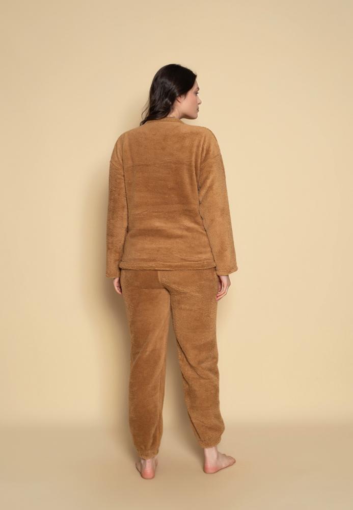 Pijama dama COCOLINO , Culoare maro, Engros